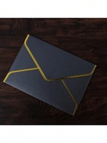 10pcs Gold Edge Envelopes Creative Love Letter Hot-Stamping Envelopes Vintage European Style Business Envelopes - Grey - View 4