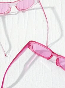 2pairs Kids Personalized Simple Cat Eye Square Fashion Glasses, Suitable For Teenagers