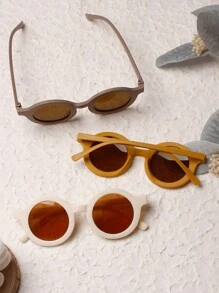 3pcs Unisex Solid Color Fashion Glasses For Infants, Toddlers, Kids And Adults With Glasses Box - Multicolor - View 2