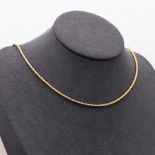 （首单优惠）1条时尚18K镀金不锈钢极简玉米链项链，韩式个性化项链，适合婚礼、派对、情侣佩戴，也可作为毛衣链。 - 金色 - 查看 6