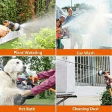 1入組家用灌溉噴霧高壓花園及草坪水槍套裝，用於園藝澆水及灌溉噴霧，多功能花園噴水槍，園藝工具，農業灌溉水槍，適用於蔬菜，洗車噴嘴，德國風格灌溉槍，高壓洗車槍，花園水管噴嘴，家用噴水槍頭 - 均碼 - 查看 3