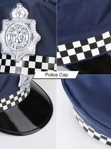 Juego de disfraz de cosplay 13 piezas, conjunto de disfraces para niños con insignia, insignia de la bandera estadounidense, esposas de juguete para niños, para regalos de Halloween y Navidad para niños, juego de roles de policía para diversión en el aula, recuerdos de fiesta y regalos para niños de 6 a 7+ años - Azul - Ver 8