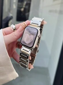 1pc Unisex Stainless Steel Matte 3-Prong Watch Band Strap Fits 38/40/41/44/45/49/42/46mm For Apple Watch S11/SE3/Ultra3/Ultra/SE/SE2/10/9/8/7/6/5/4/3/2/1