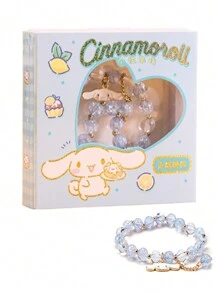 Sanrio Genuine Sanrio Bracelet Cute Hello Kitty Pendant Sweet Necklace Kitty Cat Kuromi My Melody Cinnamoroll Set Birthday Gifts Cartoon Jewelry Accessories (Some Parts May Be Random)