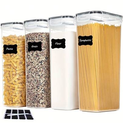 THELIFE 2/4 Pack Airtight Food Storage Containers, 2.8L  Plastic Spaghetti Containers With Lids, For Kitchen Pantry Organization And Storage, Include Labels