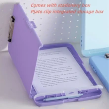1pc Thickened Storage Clipboard With Pen Slot, Waterproof Document Box, A4 Writing Pad With Pen Slot, Multifunctional Paper Storage File Box, Ideal For Studying, Office Filing, Hospital Personnel Use, Convenient For Traveling - Multicolor - View 4