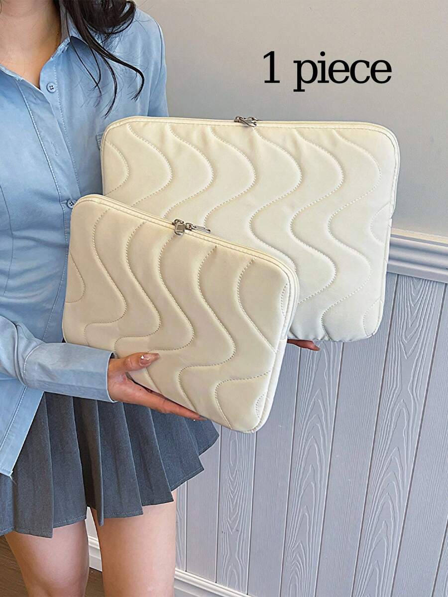 1 件简约时尚百搭纯色 PU 皮革材料，几何图案印花，大容量拉链开合方形包女士手提包，适合旅行、工作和度假，手提包 11 13 英寸便携式桌面保护袋，适用于 Mac Book HP ASUS 平板电脑手提包保护套 9-11 英寸兼容 Ipad Air 4 5 Pro 11 Mini 5 6 IPad 保护套兼容小米 5 三星华为