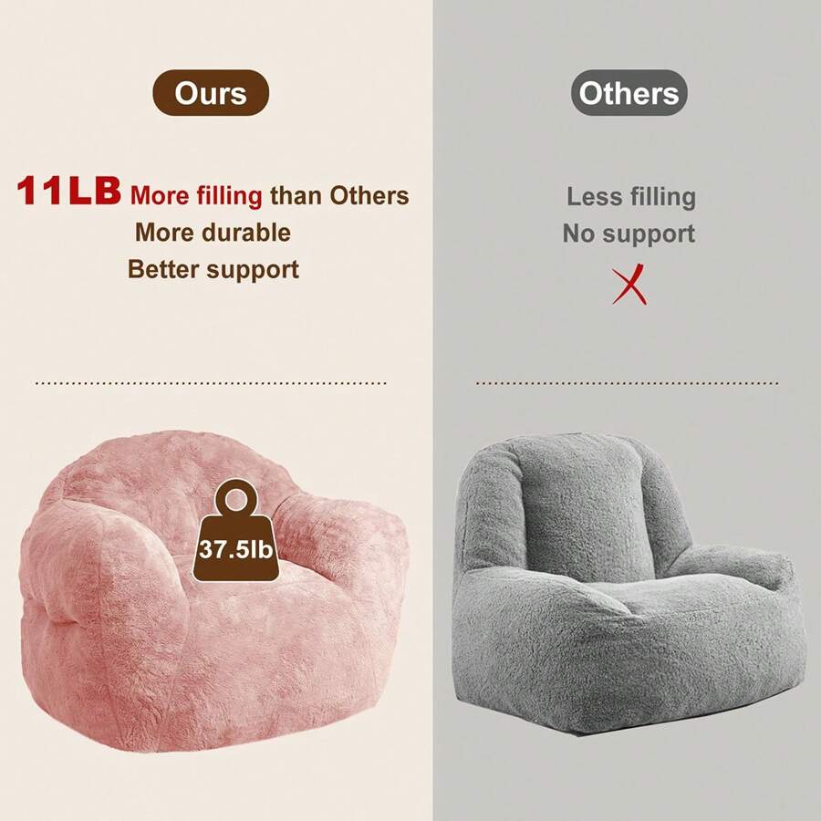 Giant Bean Bag Chair Sofa 37.5LB HighDensity Foam Filled Large Bean