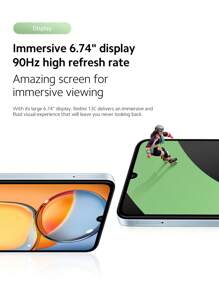 Xiaomi Mi Redmi 13C 8GB+256GB 全球版 MTK Helio G85 八核处理器 6.74 英寸 90Hz 显示屏 50MP AI 三摄像头 5000mAh 电池 MIUI 14 - 黑色 - 查看 3