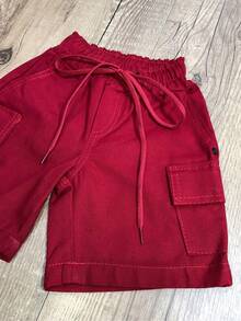 Young Boys Denim Shorts - Rojo - Ver 3