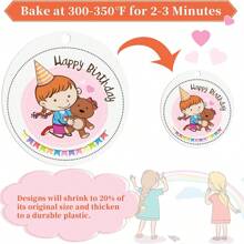 热缩艺术钥匙扣套装，包含10张热缩塑料纸、钥匙扣夹、开口钥匙圈、带链钥匙圈、连接环、打孔器，适用于DIY手工制作