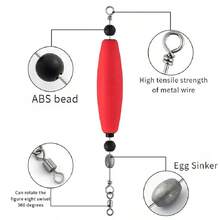 3pcs High Sensitivity EVA Material Handmade Floats In Red And Yellow Color, Equipped With Stainless Steel Loop, ABS Material Bead And Weight Adapter, Suitable For Fishing Catfish And Other Large Fish, A Perfect Gift For Fishing Enthusiasts. - Multicolor - View 3