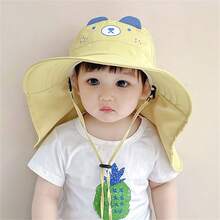 Baby Hat Summer Lightweight Children Sun Protection Cap Large Brim Sun Hat For Boys Girls Bucket Hat - Pink - View 3