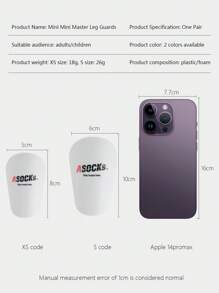 1雙迷你大師加厚足球護脛,適用於成人,腿部護脛墊 - 白色 - 查看 2