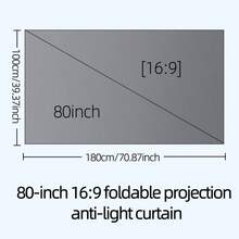 4K HD Anti-Light Screen, Portable And Simple Version, Easy Installation Without Nailing, Suitable For Daytime Home Use, 80-Inch And 100-Inch Portable Multi-Scene Applications For Living Rooms, Offices, Education And Outdoor Activities - 80 Inches - View 3