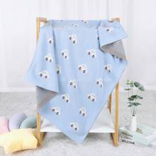 Knitted Baby Blanket For All Seasons Love Valentine - Baby Blue - View 2