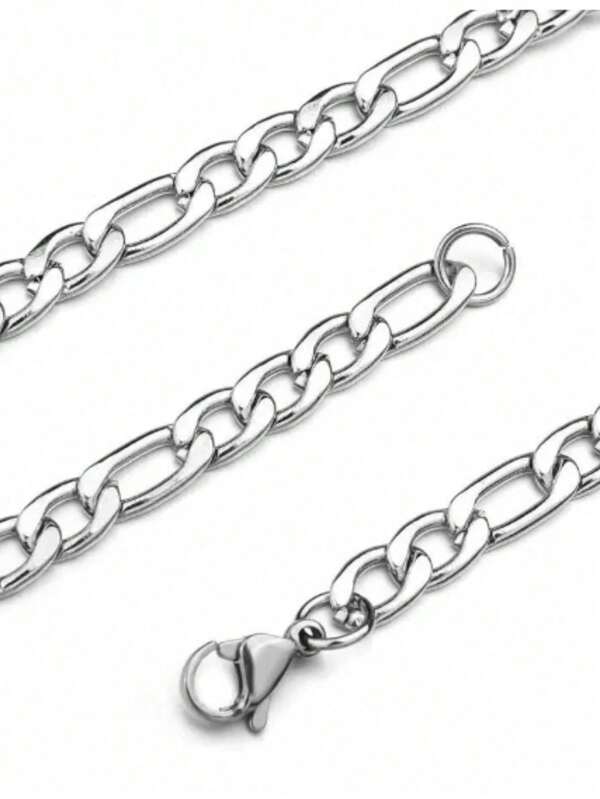 Colar Corrente Estiloso Aço Inoxidavel Legitimo Prateado Não Descasca