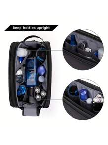 1 件男士盥洗包，旅行盥洗收纳包 Dopp 套装防水剃须包，适用于盥洗用品配件，门房必备品，适合居家和旅行使用。独特的设计让您可以一站式获得盥洗包、剃须套装和化妆包/化妆品包 - 黑色 - 查看 3