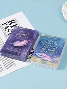 1set Soul Truth Self Awareness Card Deck,Yoga Cards,Divination Tools,Ouija - Purple - View 6
