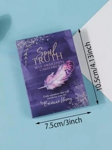 1set Soul Truth Self Awareness Card Deck,Yoga Cards,Divination Tools,Ouija - Purple - View 2