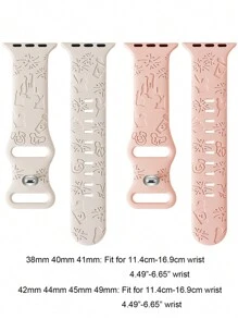 2pcs/Set Bandas de Silicone Esculpidas com Padrão Snack & Firework para Apple Watch 38/40/41/42/44/45/49mm Compatíveis com as Pulseiras do Apple Watch Ultra/9/Se/8/7/6/5/4/3/2/1
