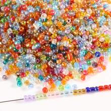 600 peças de Contas de Semente Coloridas e Folheadas Transparentes de Vidro de 3mm Materiais para Fazer Jóias Artesanais Para Pulseiras, Colares, Brincos, Bordados, Franjas, Roupas, Acessórios Para Fazer Jóias Femininas
