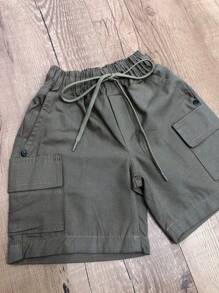 Young Boys Denim Shorts - Khaki - View 3
