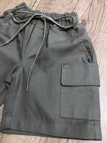 Young Boys Denim Shorts - Khaki - View 7