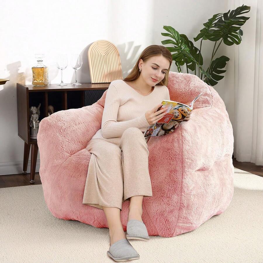 Giant Bean Bag Chair Sofa 37.5LB HighDensity Foam Filled Large Bean