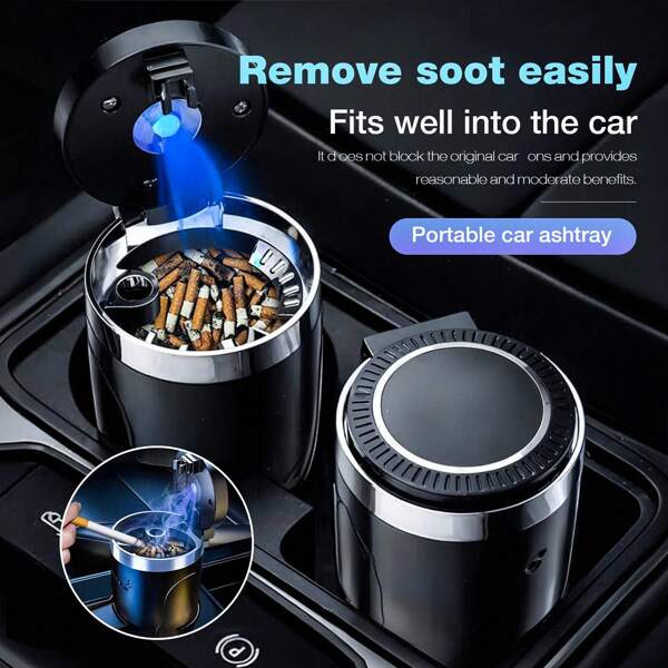 Easypie Selection Car Ashtray, Multi-Functional Ashtray With Lid For Vehicles,  Stainless Steel Special Car Artifact