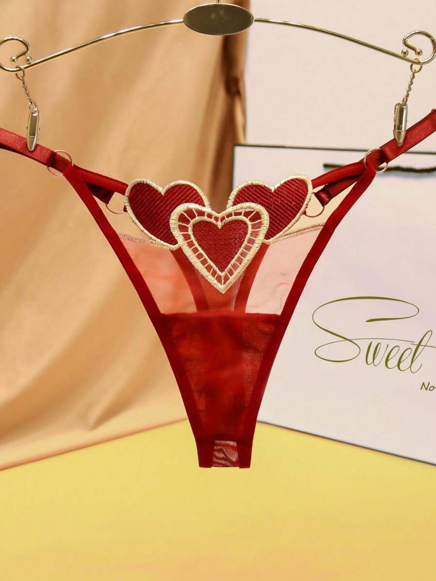 Cute Japanese Style Sexy Panties For Women, Low-Rise, Adjustable Side Straps, Breathable, 1pc - Burgundy - View 1