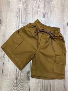 Young Boys Denim Shorts - Rust Brown - View 5