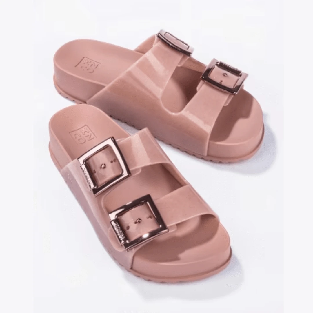 Zaxy Women Flip-Flops - Nude with Glitter - View 1