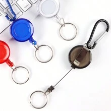 1 pieza Carrete retráctil de plástico con llavero con forma de calabaza y clip para cordón para útiles de oficina, accesorios casuales para automóviles, accesorio para bolsos, mochila para la escuela