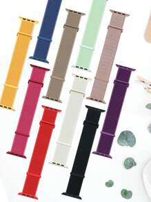 Bộ 10 dây đeo nylon mềm Solo Loop tương thích với Apple Watch 38mm 40mm 41mm 42mm 44mm 45mm 46mm 49mm dành cho nam nữ, dây đeo bện co giãn thoáng khí tương thích với Apple Watch Series Ultra 10/9/8/7/6/5/4/3/2/1/SE làm quà tặng cho học sinh trở lại trường - Nhiều màu - Xem 3