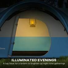 Outsunny 5-6 Man Camping Tent, 3000mm Waterproof Family Tent With Porch And Sewn In Groundsheet, Portable With Bag, For Fishing Hiking Festival - Blue - View 6