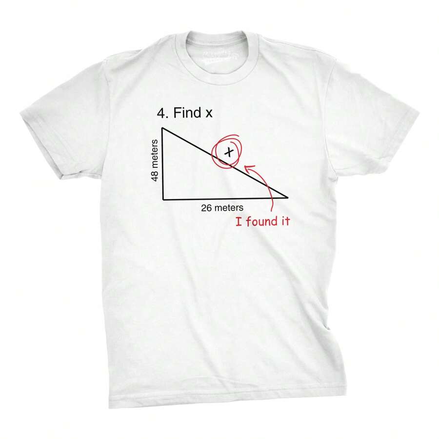 Find X T Shirt Funny Saying Math Teacher Graphic Sarcastic Gift Novelty Dad Joke Mens Funny T Shirts Cool Vintage Fashion T-Shirt Gift Classic - 白色 - 查看 1