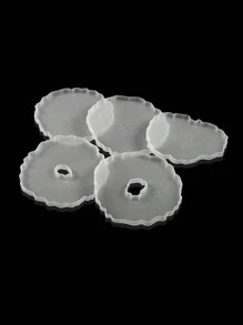 Diy Crystal Epoxy Molds, Asymmetrical Wave-Shaped Coaster And Tray Molds, For Decoration, Silicone Molds - White - View 4