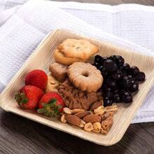 40pcs/Sets Disposable Palm Leaf Plates, 8-Inch Square Appetizer Plates Microwaveable, And Fashionable Alternative To Traditional Utensils, Ideal For Graduation, Christmas, Thanksgiving, Wedding, Birthday, Picnic And Camping Plates. - Primary Color - View 5