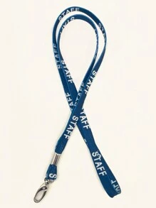 One-Piece Double Hook Metal Card Sleeve Lanyard, Simple Exhibition Activity Lanyard With Printed Rope, Class Student Badge Lanyard, Bus Card Holder Lanyard, Work Lanyard - Red - View 10