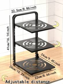 1 Set Adjustable Pot And Pan Organizer Rack For Cabinets - Space Saving Pot And Pan Organizer For Kitchen Storage And Organization