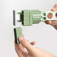 Creative Clothes Hanger With 8-Hole Window-Frame Style Indoor Drying Rack Dormitory Travel Portable Clothes Pole Hang Bar - Green - View 5