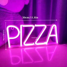 1pc 11,8x5,19 inch (khoảng 30x13,2cm) Biển hiệu đèn neon kiểu đèn LED neon màu xanh PIZZA, cấp nguồn bằng USB/pin, thích hợp để trang trí tường phòng ngủ, trang trí tiệc ngày lễ tình nhân, trang trí sinh nhật, trang trí đám cưới, trang trí nhà cửa, trang trí Giáng sinh, trang trí quán bar, biển hiệu cửa hàng của người có sức ảnh hưởng - Nhiều màu - Xem 3