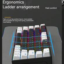 60% Keyboard 63 Keys Hot Swap Blue Red Switch Custom Keycap Mini USB Wired Gaming Fashion RGB Backlit Optical Mechanical Keyboard - White - View 7