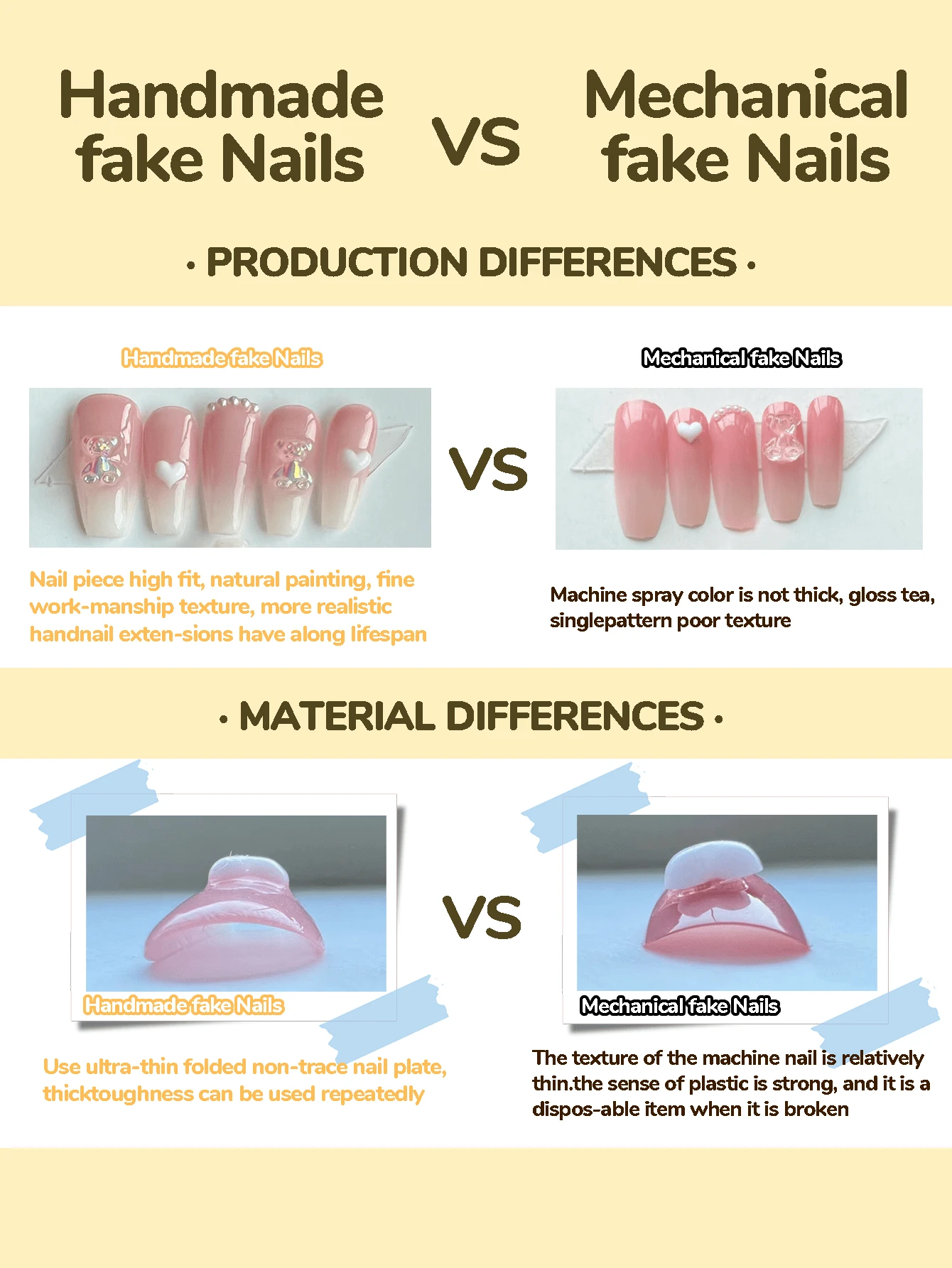 10pcs Short Trapezoidal Nail Forms In Cute And Sweet Pink Style, With