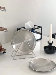 1pc Highly Attractive Korean Stainless Steel Swallowtail Shaped Plate Set With Creative Fruit & Snack & Dessert Plate And Base Plate For Home Use Christmas Gift - Silver - View 6
