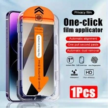 1 pieza Protector de pantalla de privacidad libre de polvo, compatible con iPhone 15/14/13/12/11 Pro Max Plus/XS/XR Series, instalación rápida