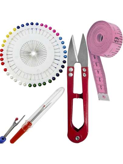 Kit Costura Alfinete Fita Métrica Abridor De Casa Tesoura