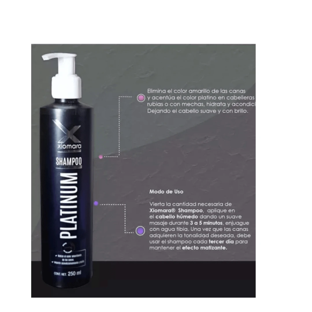 Shampoo Matizador Xiomara 250ml - Matiza cabellos rubios, plata y canosos - Ver 1