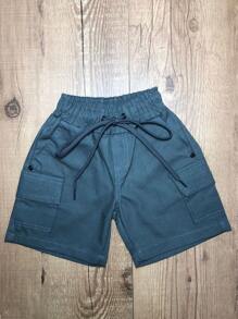 Bermuda Cargo de Sarja para Meninos / Bermudas meninos / Bermudas de Sarja / Bermuda Cargo / Bermuda / Shorts Menino - Cinza - Visão 1